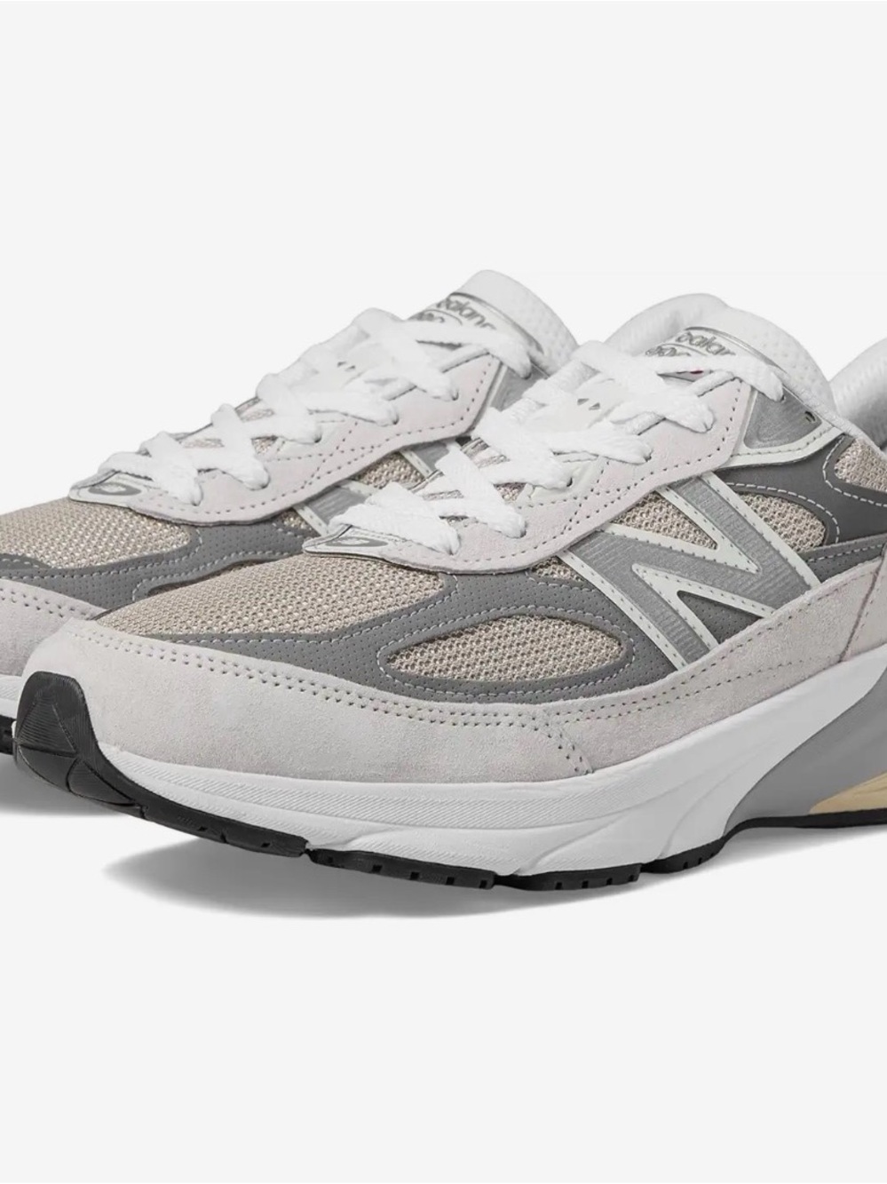 New Balance Grey & White 990v6 Sneakers